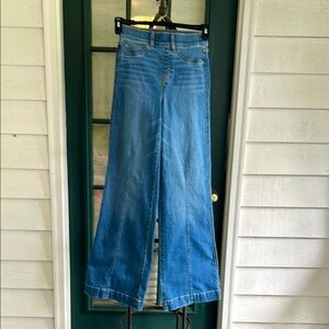 SPANX High Rise Flare Wide Leg Jeans in Vintage Indigo Wash XS